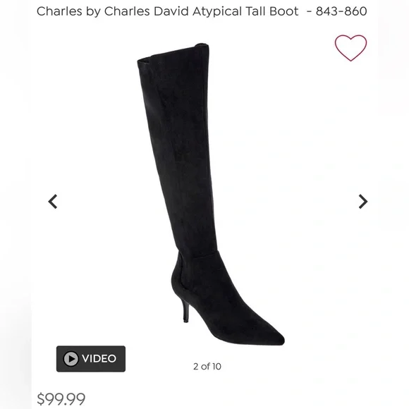 Charles Davis Black Tall Boots - Picture 4 of 4